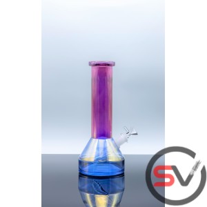 IRIDESCENT GLASS BEAKER WATER PIPE 10inch